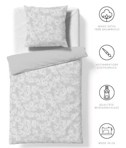 Satin Bettwäsche Fleuresse BedArt-S "Zartes Blütendesign" – Bild 3