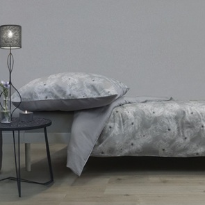 Satin Bettwäsche Fleuresse BedArt-S mit zartem Blumen-Muster in der Farbe Silber und Grau