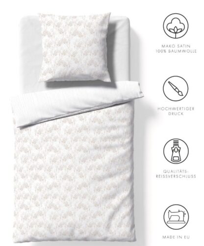 Satin Bettwäsche Fleuresse Modern-Garden "Elegantes Gräsermotiv" – Bild 3
