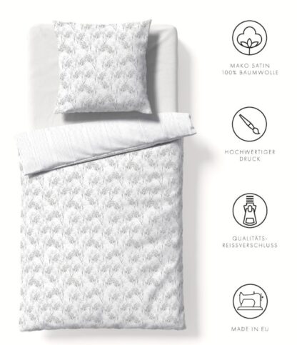 Satin Bettwäsche Fleuresse Modern-Garden "Elegantes Gräsermotiv" – Bild 3
