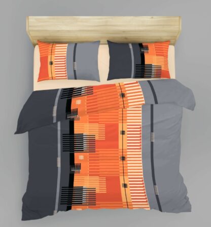 Renforcé-Bettwäsche LaBelle Blue orange Allover – Bild 2