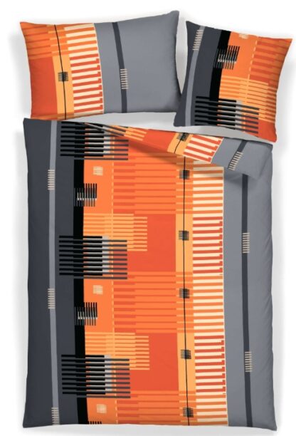 Renforcé-Bettwäsche LaBelle Blue orange Allover – Bild 3