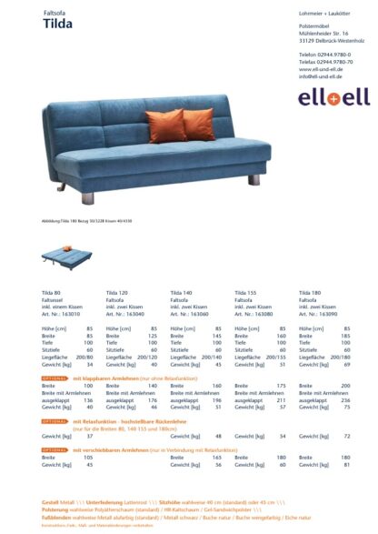 Bettsofa Leu-Swiss "Tilda-155" hellgrau – Bild 7