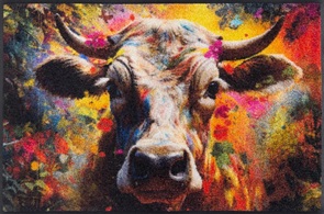 Türvorleger Cowy McCow von wash und dry Grösse 50x75cm mit prächtiger braunen Kuh