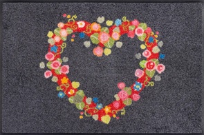 Fussmatte wash+dry Floral Romance 50x75cm mit Blumenherz