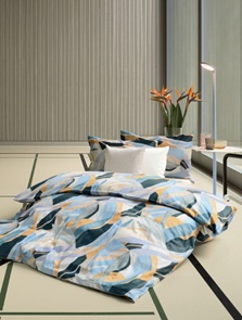 Satin Bettwäsche Divina Lumo mit stilisiertem Blättermotiv
