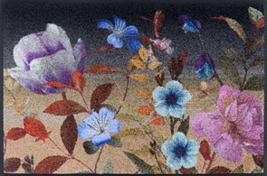 Wash+Dry Türvorleger Midnight Blooms mit prächtigem Blumenbouquet