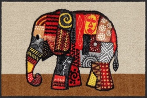 Türvorleger Salonlöwe Olifant Grösse 50x75cm mit buntem Patchwork-Elefant