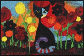 Türvorleger Salonlöwe Candela von Rosina Wachtmeister 50x75cm in dunklen Farben