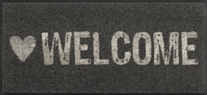 Wash und Dry Türvorleger Warmly Welcome mit coolem Schriftzug und Herz