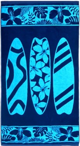 Cayo Badetuch - Strandtuch in blau mit Surfbretter Grösse 90x170cm