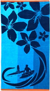 Coolsurf Badetuch - Strandtuch in blau mit oranger Einfassung Grösse 90x170cm