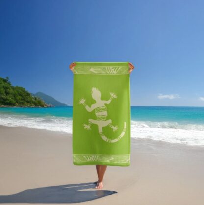 Badetuch - Strandtuch "Cosmo" mit Eidechsen-Motiv – Bild 3