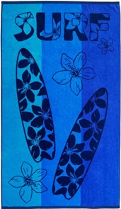 Pyrgos Badetuch - Strandtuch in blau mit Surfbretter Grösse 100x175cm