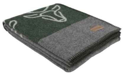 Wohndecke Zernez grün mit Hirsch-Motiv – Bild 3