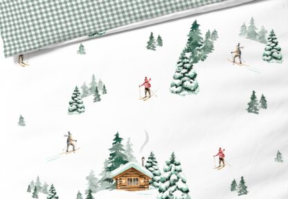 Feinbiber-Bettwäsche-Garnitur Fleuresse Aspen Skifahrer – Bild 4
