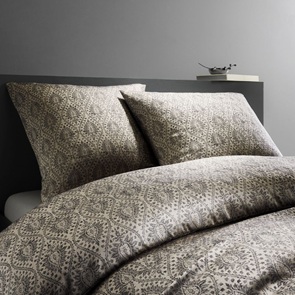Tencel Damast-Bettwäsche Grau Jacquard gewebt mit filigranen Ornamenten