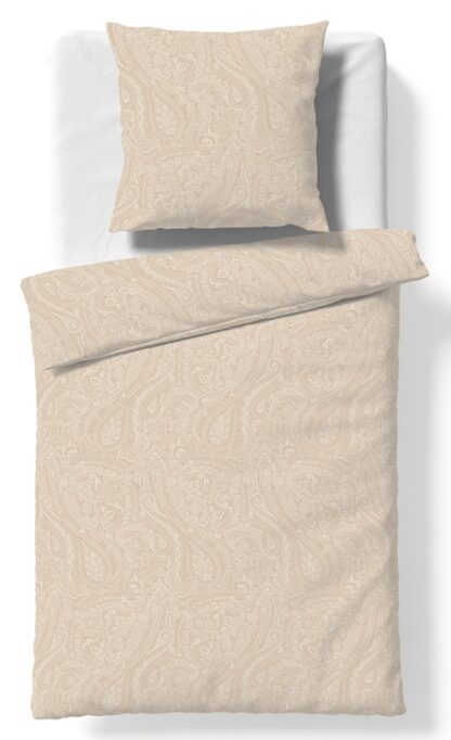 Flanell Bettwäsche-Garnitur Fleuresse Lech-Beige "Paisley" – Bild 3