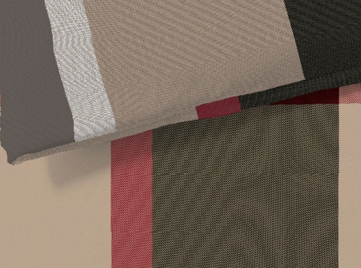 Flanell Bettwäsche-Garnitur Fleuresse Lech-Beige-Rot "Grosse Karo" – Bild 4