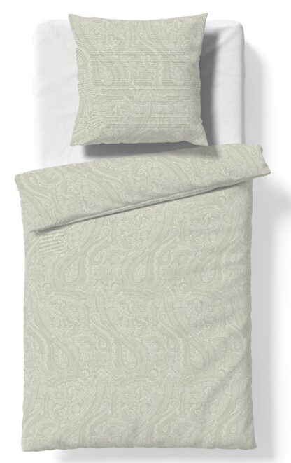 Flanell Bettwäsche-Garnitur Fleuresse Lech-Grün "Paisley" – Bild 4