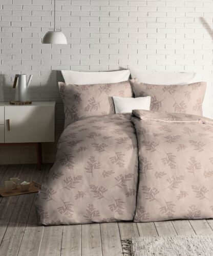Flanell Bettwäsche-Garnitur Fleuresse Sand "kunstvolle Rosen" – Bild 2