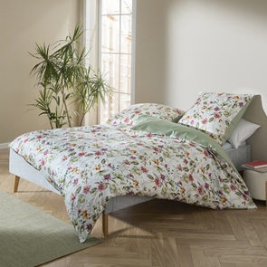 Satin Bettwäsche Fleuresse ModernElegance-S Farbtrend Rain-Forest mit leuchtendem Blumenmotiv in der Farbe Bunt-09