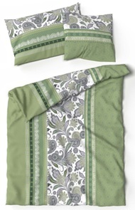 Viktor Lotus Bambus-Bettwäsche in grün mit Paisleydessin