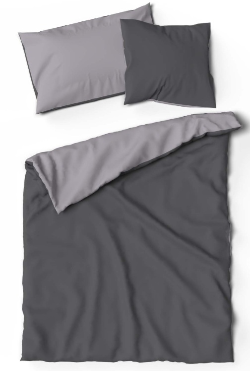 Bambus Uni-Bettwäsche Lotus Doubleface "Dunkelgrau" – Bild 2