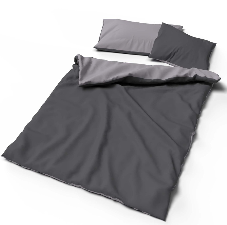 Bambus Uni-Bettwäsche Lotus Doubleface "Dunkelgrau" – Bild 3