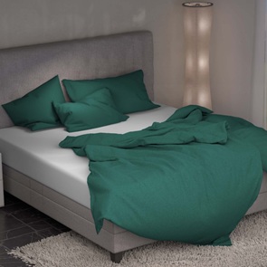 Uni Biber-Bettwäsche Lotus in der Farbe grün aus 100% Baumwoll-Flanell