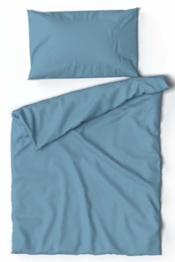 Satin Kinderbettwäsche Lotus in der Farbe blau