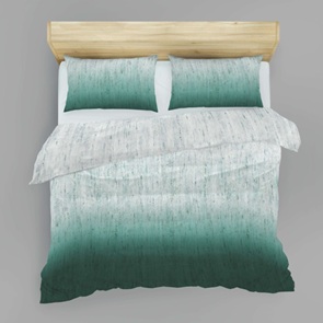 Satin Marken-Bettwäsche Patina mit zartem Streifen-Muster in grau bis türkis