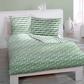 Satin Bettwäsche Wizard Allover in dunklem und hellem grün