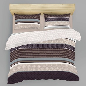 Seersucker-Renforcé Marken-Bettwäsche LaBelle Ramone grau Allover in warmen Erdtönen