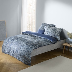 Satin Bettwäsche Fleuresse ModernElegance-S Farbtrend Indigo mit Paisleymotiv in der Farbe Blau-02