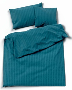 Satin Seersucker Bettwäsche Lotus Uni Farbe pazifik aus feinster Baumwolle