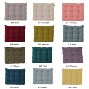 Stuhl- und Sitzkissen Early Morning mit 9er Steppung in 18 Farben