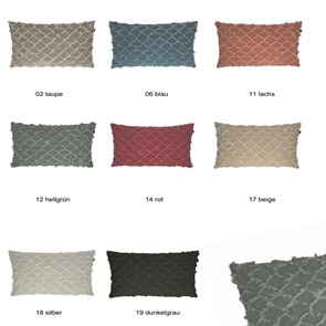 Sofakissen Chenille mit Fransen 40x60cm in 8 trendigen Unifarben