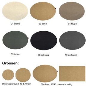 Tischset und Untersetzer aus 100% PVC in Rattanoptik