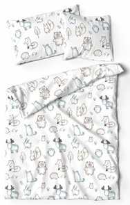 Lotus Kinderbettwäsche Forest-Animals aus 100% Baumwoll-Renforcé mit niedlichen Waldtieren