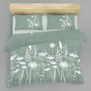 Renforcé Bettwäsche LaBelle Gräser mit einem Dessin voller Wiesenblumen