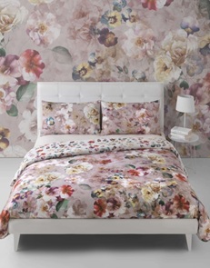 Satin Baumwolle Bettwäsche Mirabello Bloom mit Rosenblüten