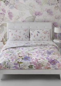 Satin Blumenbettwäsche Mirabello Hydrangea Wende