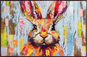 Türvorleger Sammy von wash und dry Grösse 50x75cm mit Hase in leuchtenden Farben