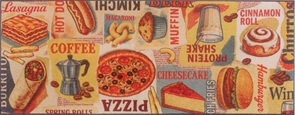 Wohnmatte wash+dry Snack Attack Grösse 75x190cm im Retro-Design