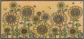 Türvorleger wash+dry Sunny Field Grösse 35x75cm mit Sonnenblumen