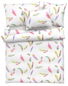 Feinsatin Bettwäsche Tamara-R Emotion Marley pink mit leuchtenden Federchen