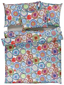 Feinsatin Bettwäsche Tamara-R Emotion Party mit bunten Punkten