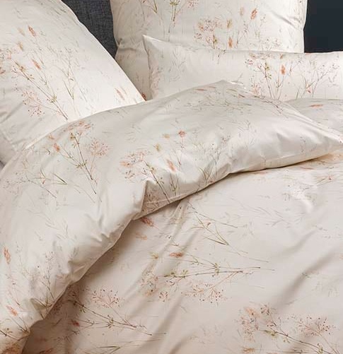 Janine carmen-s Feinjersey-Bettwäsche "Blüten beige-grün-kupfer" – Bild 4