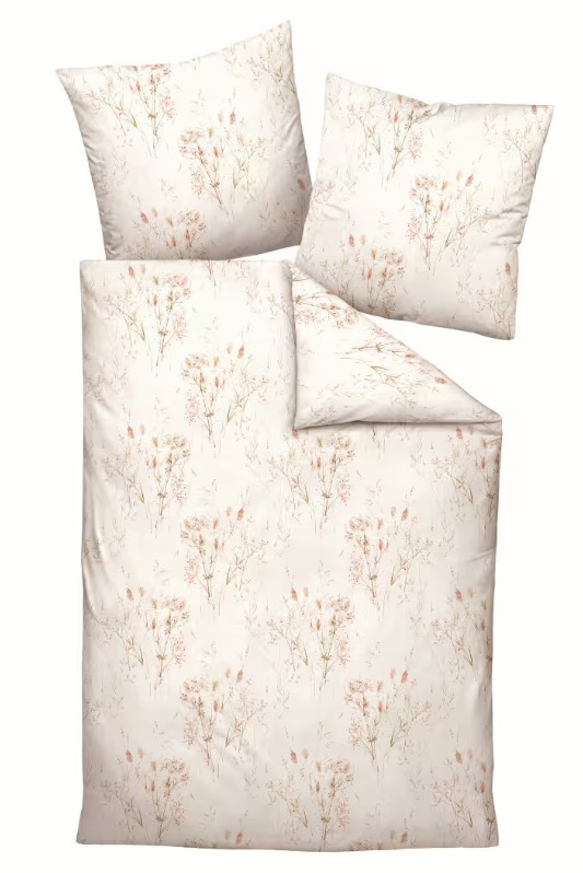 Janine carmen-s Feinjersey-Bettwäsche "Blüten beige-grün-kupfer" – Bild 3